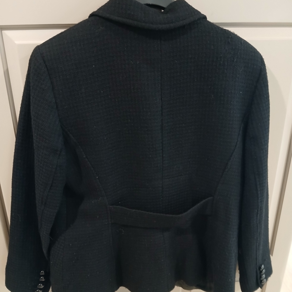 Vintage Black 100% Wool Button Down Blazer Jacket Lined Size:10 - Picture 11 of 11
